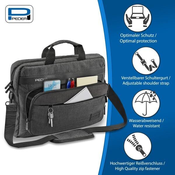 Actual product image Pedea URBAN compact 39.6cm (15.6") laptop bag, grey (15.60", Universal)