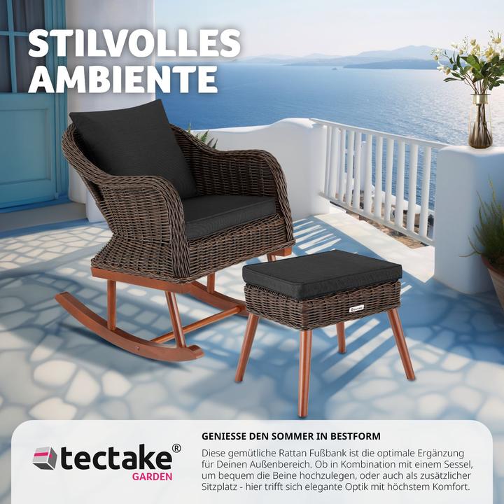 Produktbild tectake Rattan Fussbank Vibo 150kg