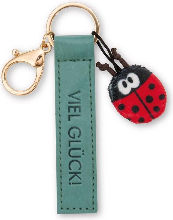 Actual product image Magni NICI Schlüsselanhänger Viel Glück! Kunstlederband mit Marienkäfer grün 10cm