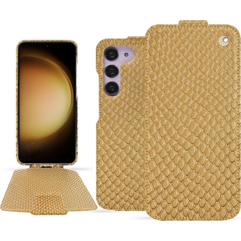 Noreve Lederschutzhülle vertikal (Samsung Galaxy S23+), Smartphone Hülle, Beige