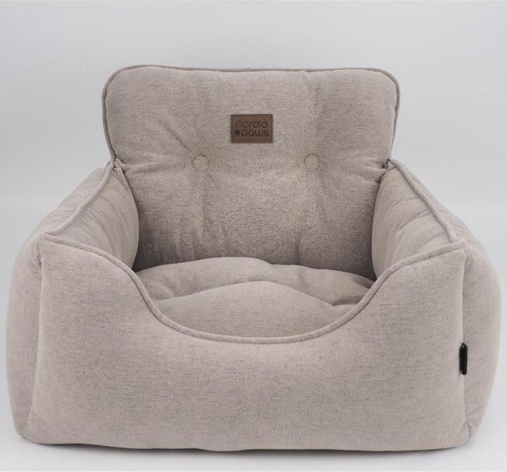 Nordic Paws - Car Seat Luno - Beige - 53 x 50 x 35 cm (Cane, Lavabile)