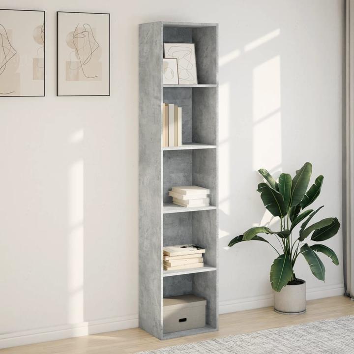 Actual product image VidaXL Bücherregal Standregal Büroregal Aktenregal Aufbewahrungsregal Betongrau (40 x 30 x 189 cm)
