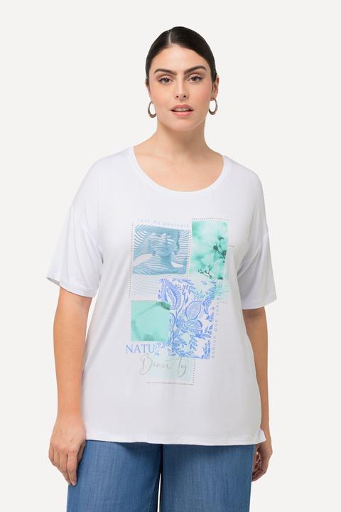 Immagine prodotto Ulla Popken T-shirt con design, applicazioni, scollo a girocollo e mezze maniche (46, 48)