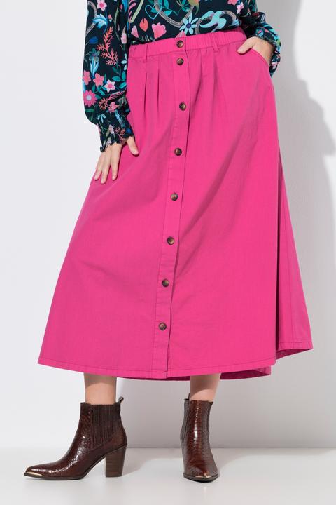 Actual product image Ulla Popken Button Front Denim Skirt (58)