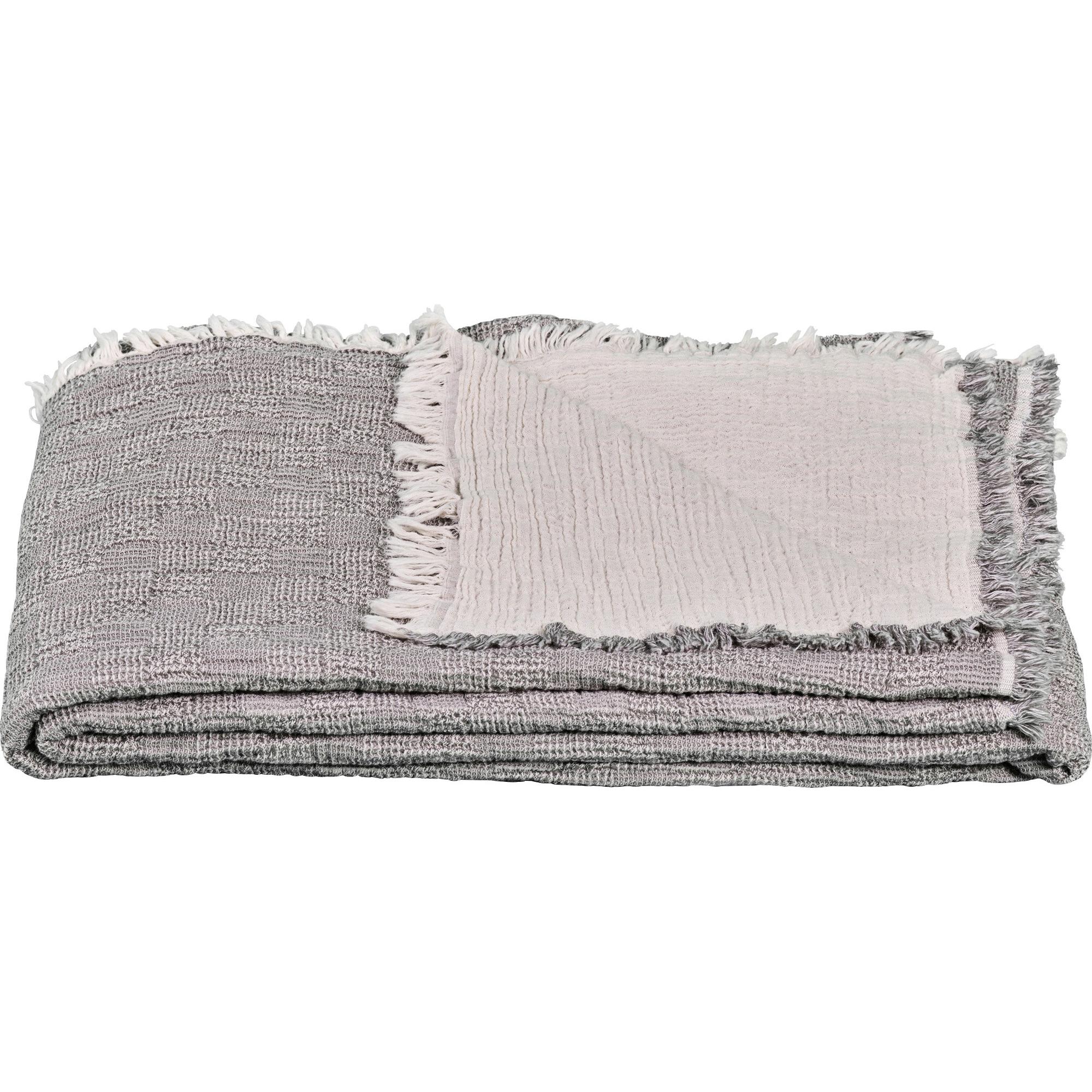 BettwarenShop, Decke, Plaid Musselin Nizza anthrazit (140x200 cm)