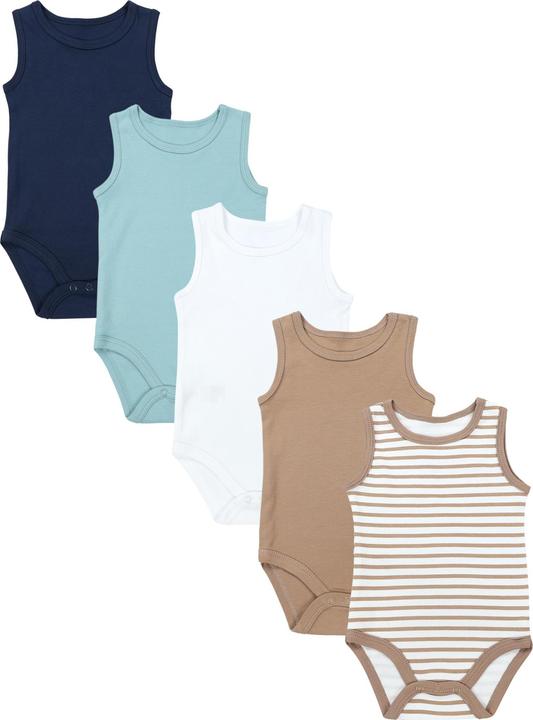 Beige, Blau, Streifen, Weiss