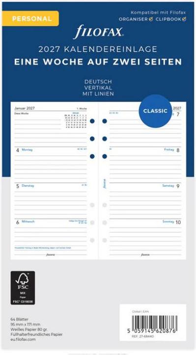 Filofax PE-INH.1W/2SEIT.DEUTSCH (1 week / 2 pages)