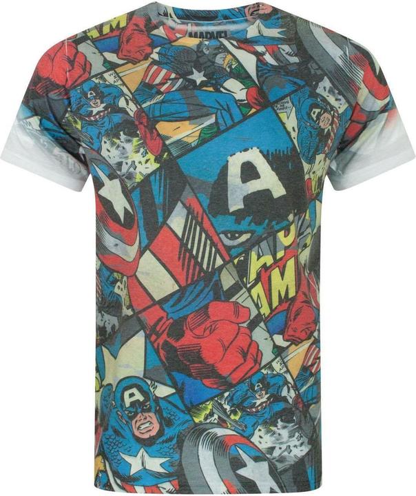 Immagine prodotto Captain America Maglietta Comic Sublimazione Maniche Corte Uomo (L)