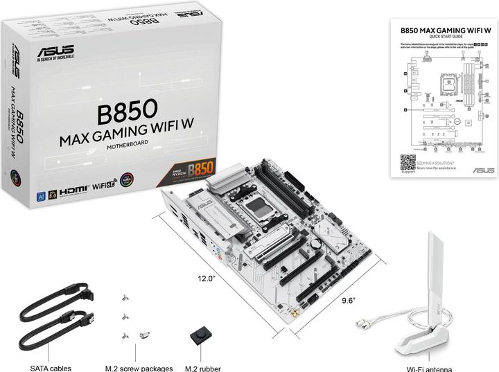 Productafbeelding ASUS B850 MAX GAMING WIFI (AM5, AMD B850, ATX)