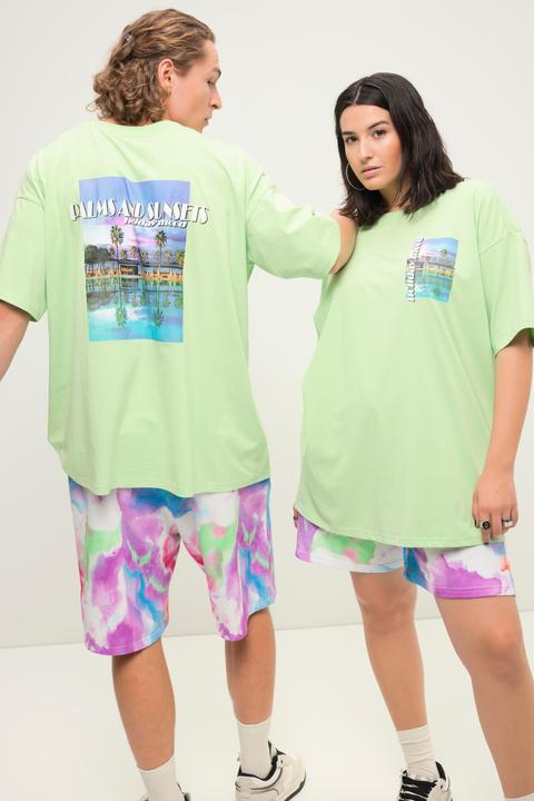 Immagine prodotto Studio Untold Maglia unisex dal taglio oversize con stampe con palme, scollo a girocollo e mezze maniche (S)