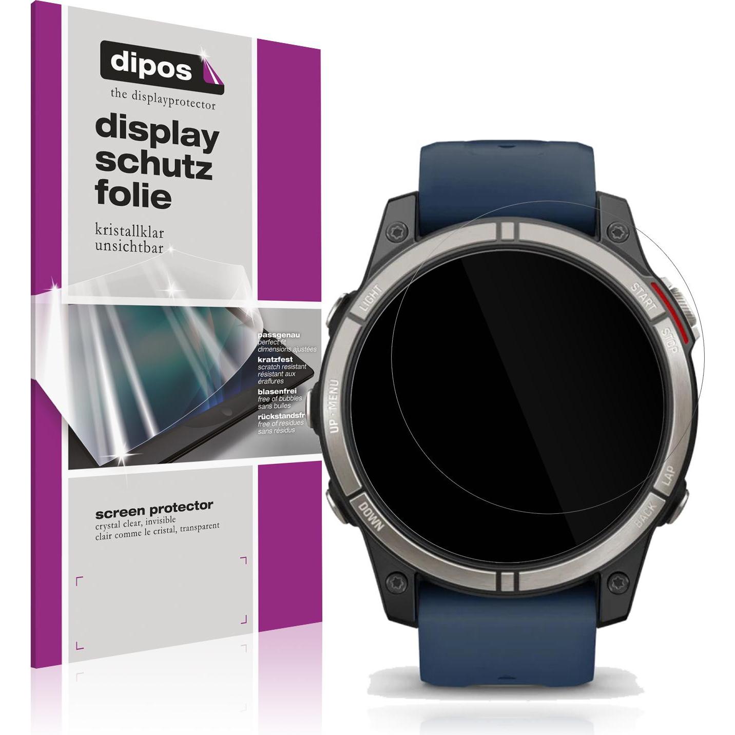 Dipos Schutzfolie Klar für Garmin quatrix 7 Pro, Smartwatch Schutzfolie, Transparent