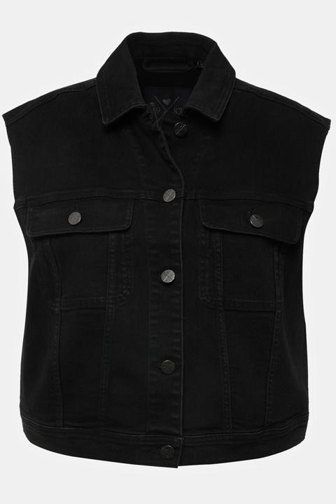 Actual product image Ulla Popken Black Denim Vest (54)