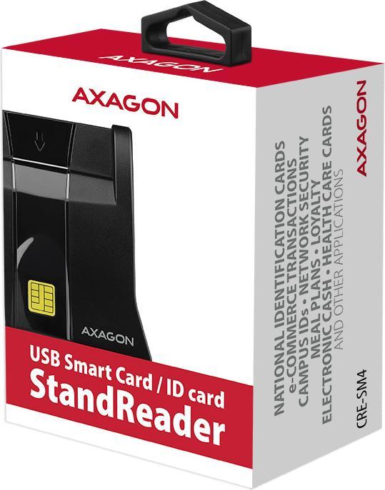 Actual product image Axagon CRE-SM4 USB Smart Card Reader - USB 2.0 (USB 2.0)