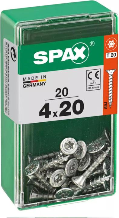 Produktbild Spax DIY Universal Senkkopf T-STAR plus VGW WIROX A9J 4x20 S 20 St. (20 Schrauben pro Stück)