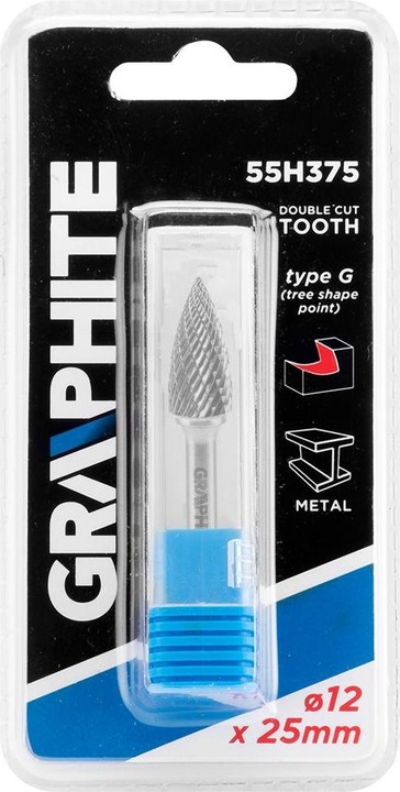 Produktbild Graphite Graphit HM G TYP METALLBIT (VERROTTETE FORM) 12 X 25 MM STIEFEL 6 X 45 MM 55H375 GRAPHIT
