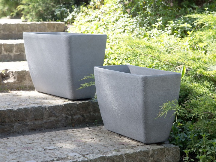 Produktbild Beliani Blumenkübel 2er Set grau rechteckig 74 x 32 x 45 cm BARIS (74 cm)