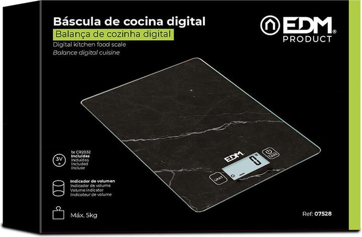 Produktbild EDM Küchenwaage 07528 Schwarz 5 kg