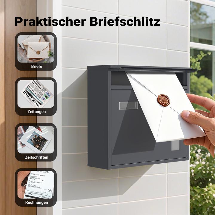 Actual product image Wiltec Design Mailbox V12 Letterbox Postbox Pillar Letter Mail Post Box