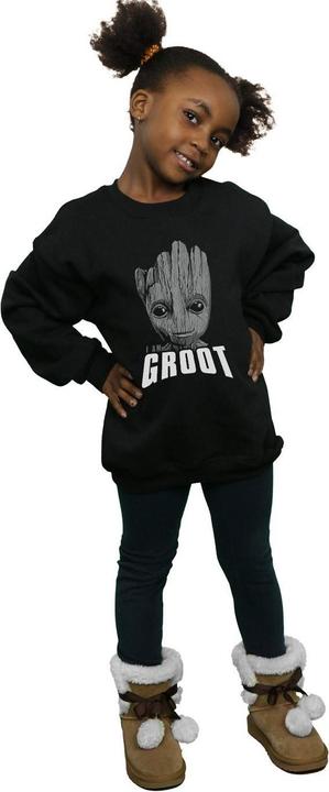 Actual product image Girls Guardians Of The Galaxy Groot Face Sweatshirt (128)