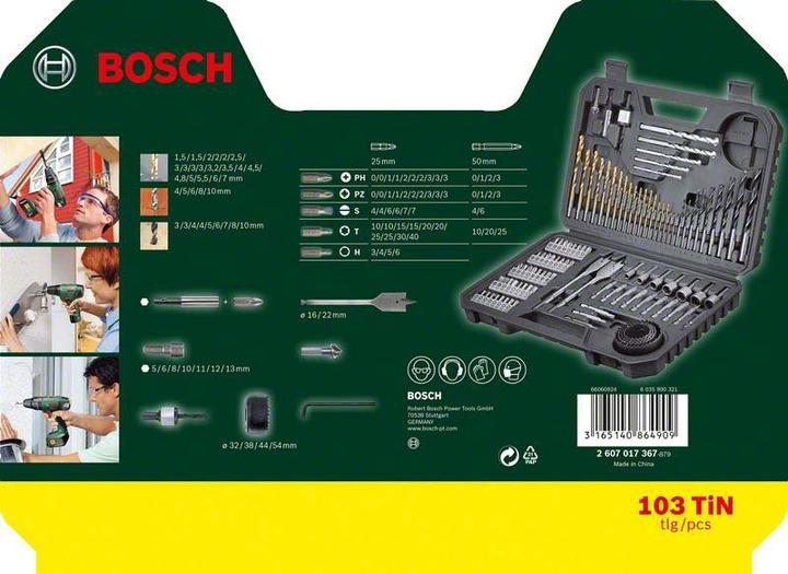 Produktbild Bosch V-Line Box, Bohrer- und Bit-Set, 103-teilig, Kegelsenker, Bithalter (3 mm, 4 mm, 5 mm, 6 mm, 7 mm, 8 mm, 10 mm)