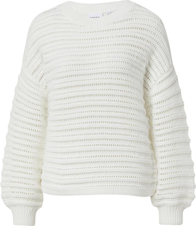 Produktbild Comma Strickpullover Verkürzter Strickpullover mit Ajourmuster im Relaxed Fit (36)