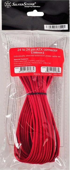 Produktbild Silverstone ATX Extension 24-24Pin rot (30 cm, 24 pin ATX)