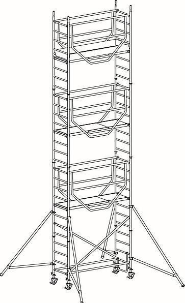 Image du produit kaiserkraft Echafaudage roulant de sécurité (Échelle multifonction, 208 cm)