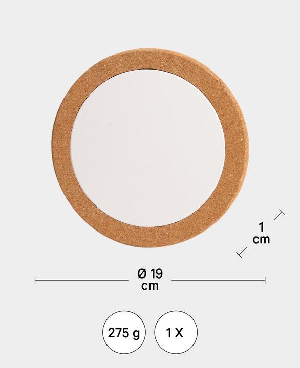 Immagine prodotto I Am Creative Sottopentola in sughero con piatto in porcellana, sottopentola per pentole e padelle, set 5 pezzi. (5 x, Pan coaster)