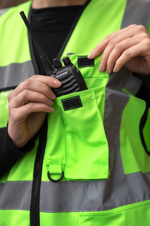 Productafbeelding Korntex Comfortabele hoge zichtbaarheidsgilet "Hamburg" - Multifunctioneel - Lichtgroen - XXL (XXL)