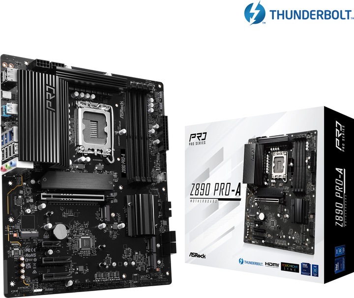 Image du produit AsRock Z890 Pro-A Intel DDR5 S1851 (LGA 1851, Intel Z890, ATX)