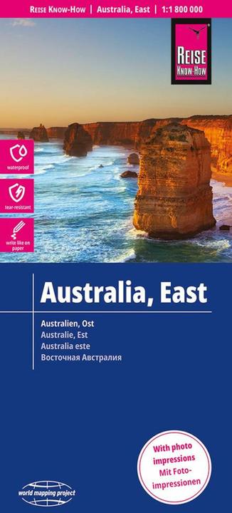 Landkarte Australien, Ost / Australia, East (1:1.800.000)