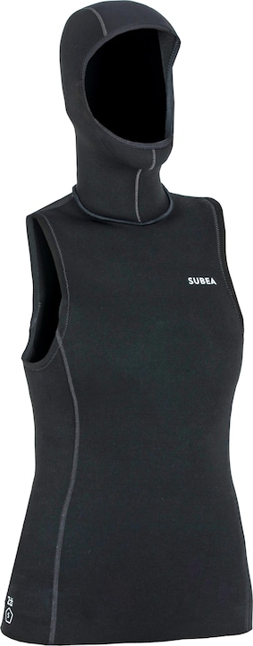 Image du produit Subea Top de plongée avec capuche 3/2 mm néoprène - Noir/Gris (3/2 mm, L)