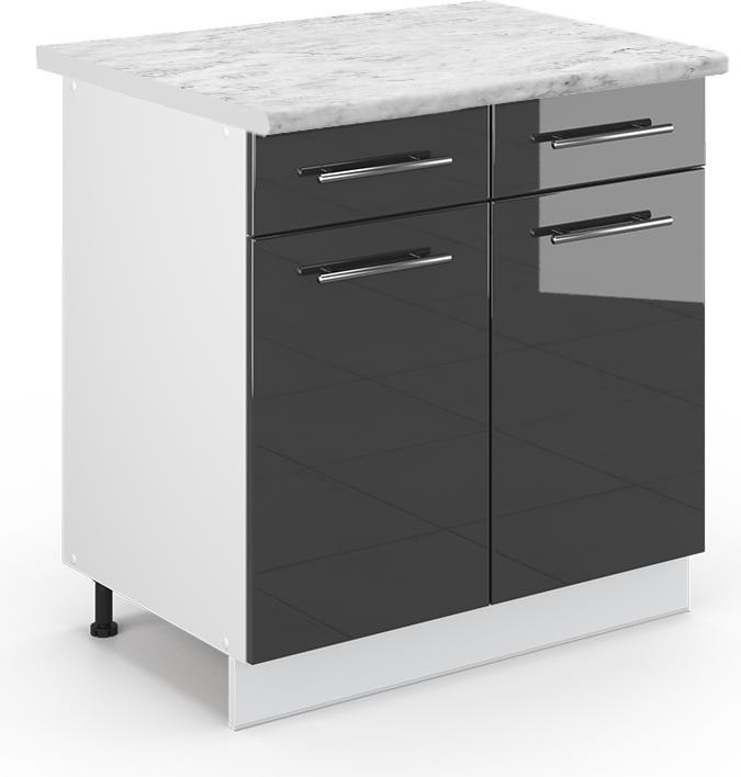 Anthrazit hochglanz, Marble-Weiss, Weiss