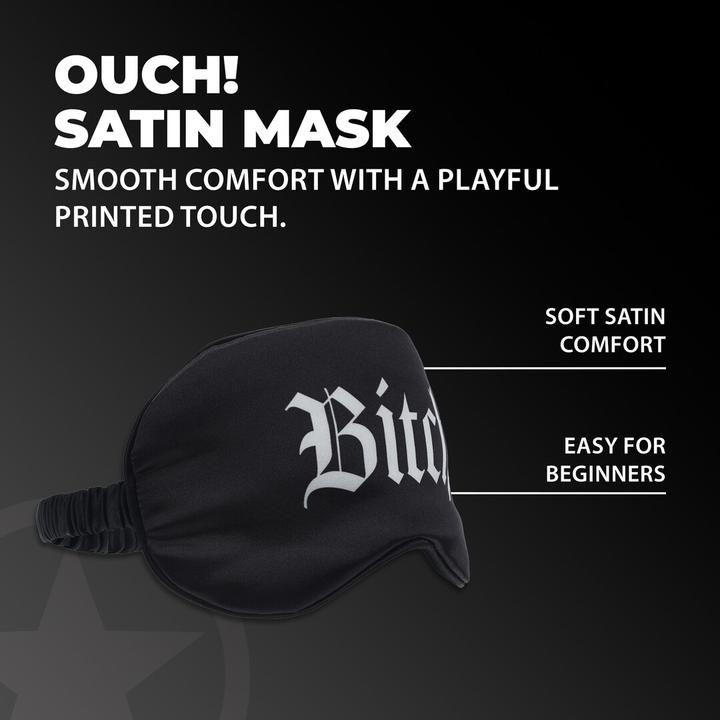 Produktbild Ouch! Bitch - Printed Satin Mask - Black