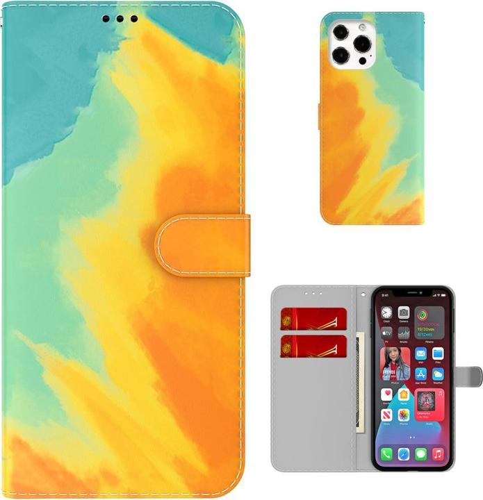 Produktbild Art iPhone 13 Pro Buch Etui Tasche mit Kartenfach Gelb (Apple iPhone 13 Pro)