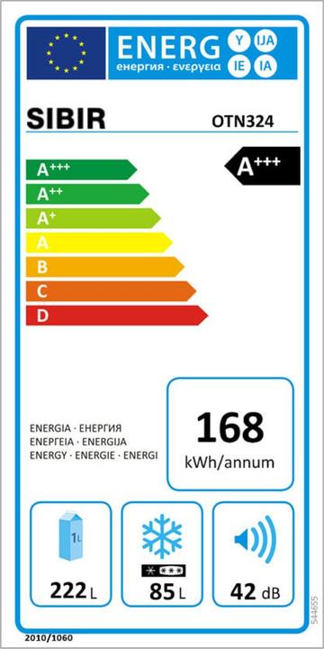 Energie-Label Sibir Oldtimer OTN 324 BU (307 l)