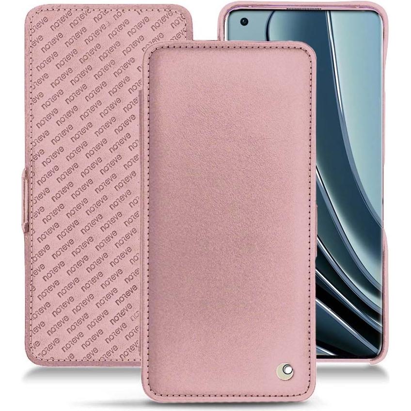 Noreve Lederschutzhülle horizontal (OnePlus 10 Pro), Smartphone Hülle, Rosa