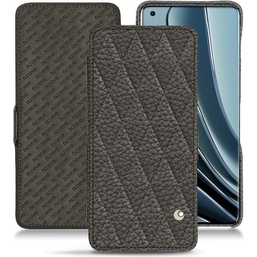 Noreve Lederschutzhülle horizontal (OnePlus 10 Pro), Smartphone Hülle, Grau