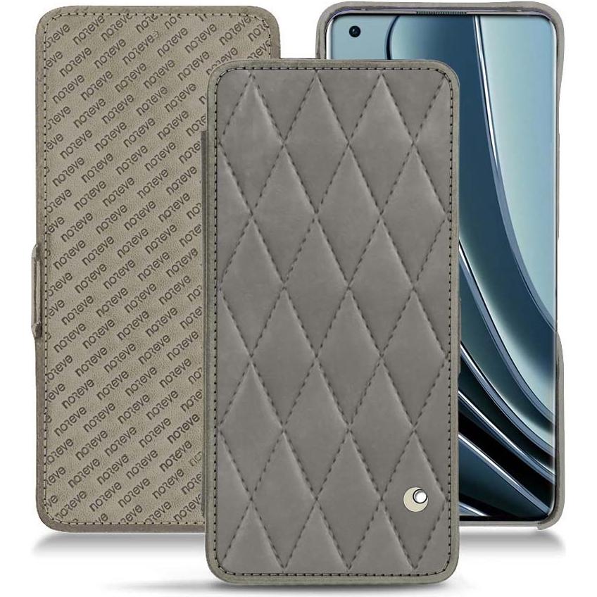Noreve Lederschutzhülle horizontal (OnePlus 10 Pro), Smartphone Hülle, Grau