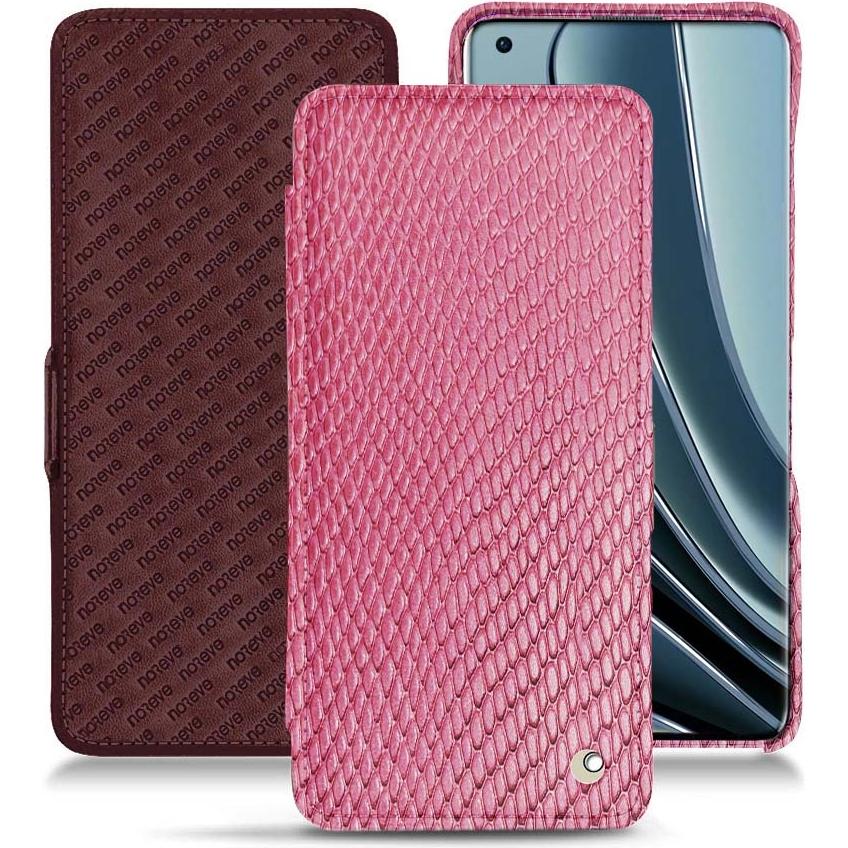 Noreve Lederschutzhülle horizontal (OnePlus 10 Pro), Smartphone Hülle, Rosa