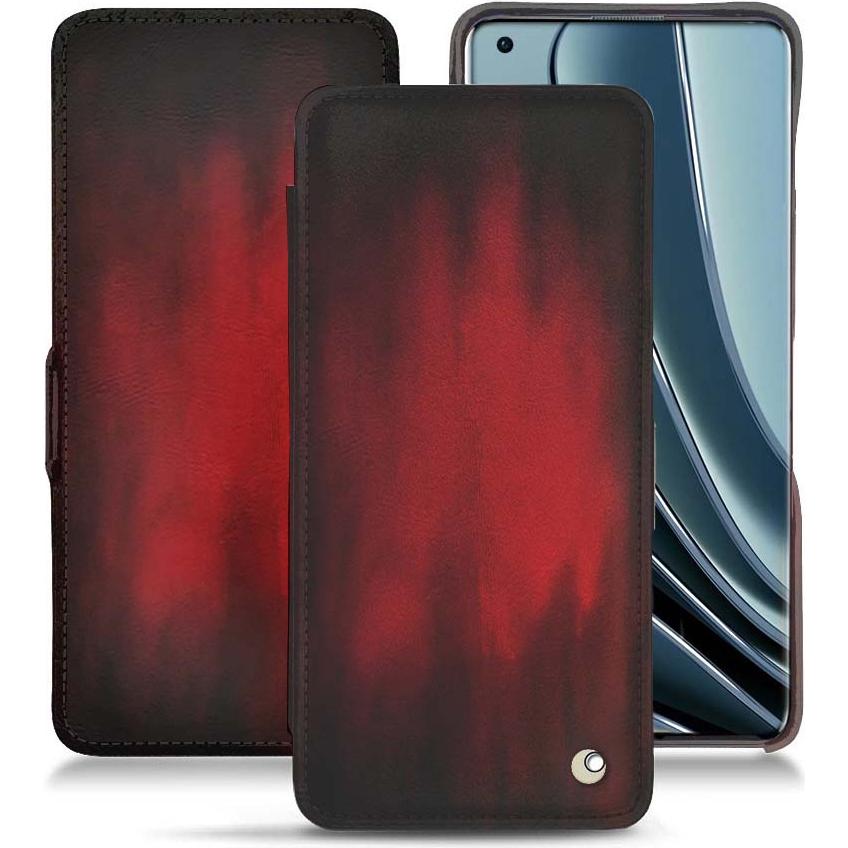 Noreve Lederschutzhülle horizontal (OnePlus 10 Pro), Smartphone Hülle, Rot