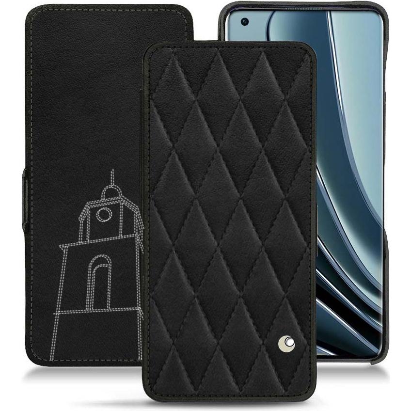 Noreve Lederschutzhülle horizontal (OnePlus 10 Pro), Smartphone Hülle, Schwarz