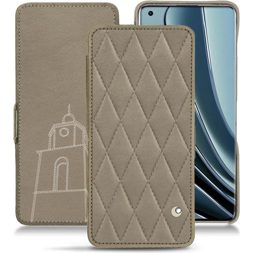 Noreve Lederschutzhülle horizontal (OnePlus 10 Pro), Smartphone Hülle, Beige