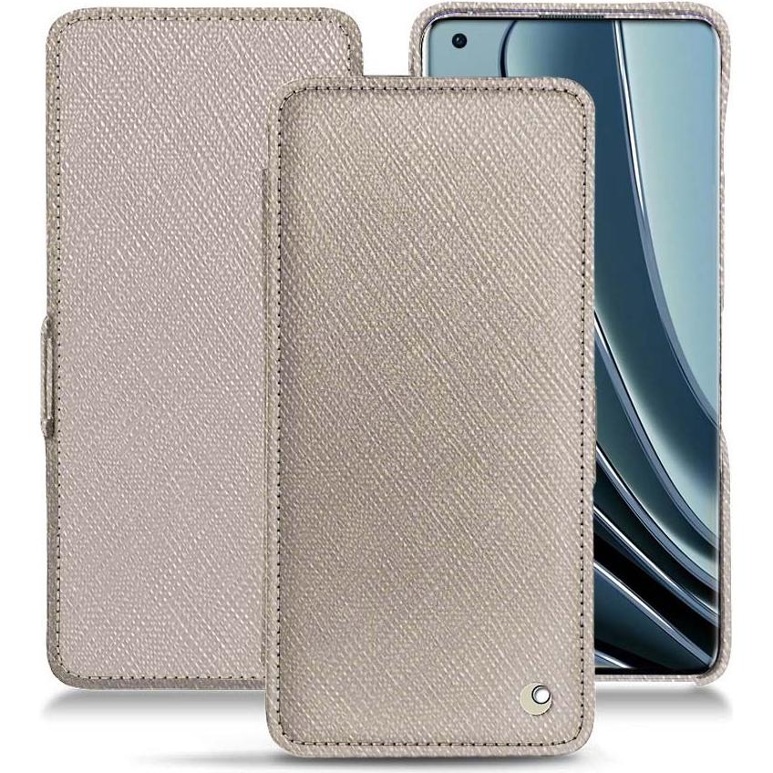 Noreve Lederschutzhülle horizontal (OnePlus 10 Pro), Smartphone Hülle, Beige