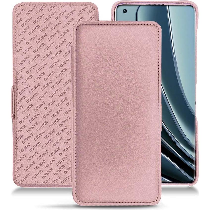 Noreve Lederschutzhülle horizontal (OnePlus 10 Pro), Smartphone Hülle, Rosa