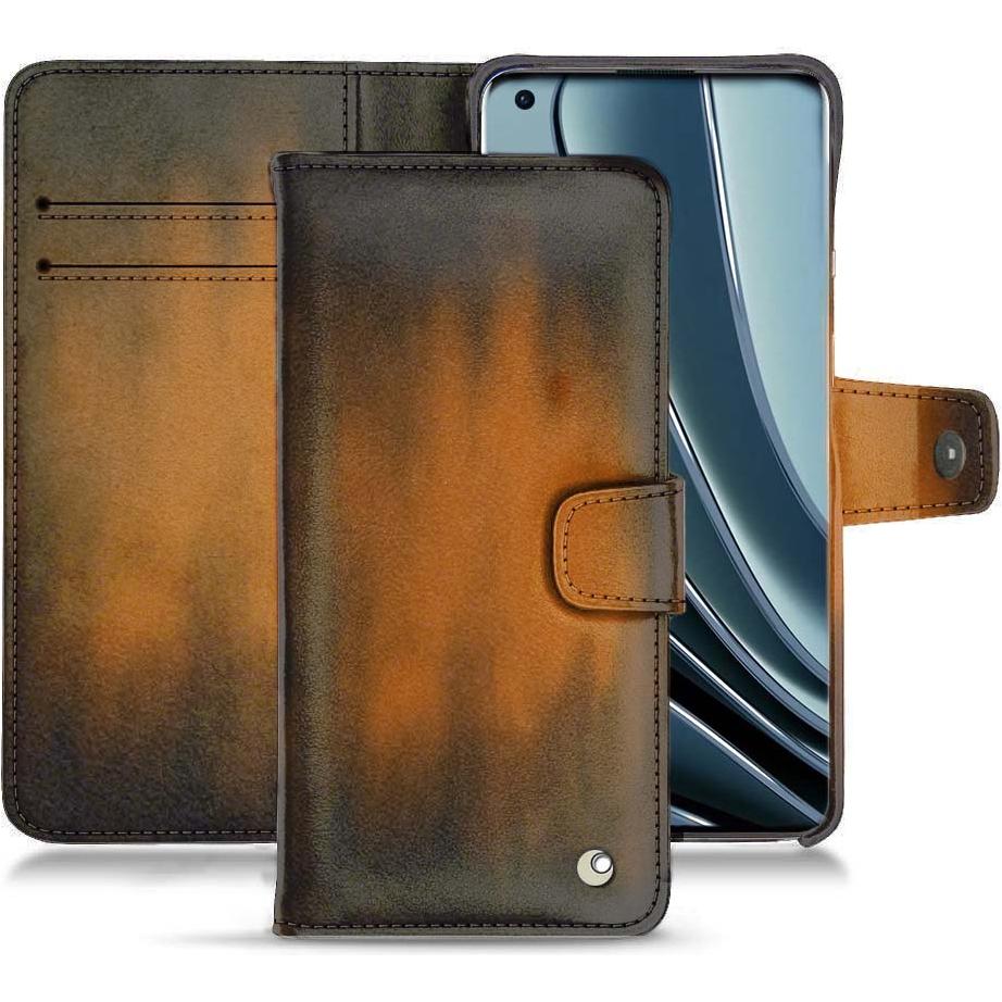 Noreve Lederschutzhülle Wallet (OnePlus 10 Pro), Smartphone Hülle, Braun