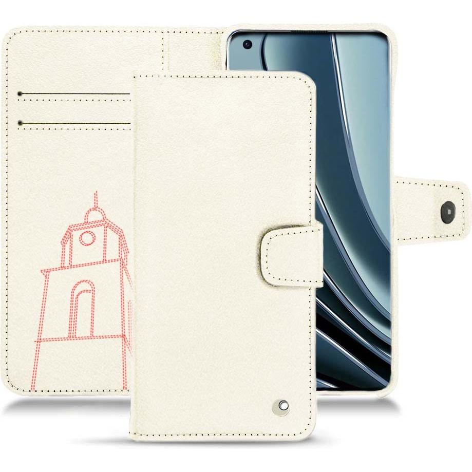 Noreve Lederschutzhülle Wallet (OnePlus 10 Pro), Smartphone Hülle, Weiss