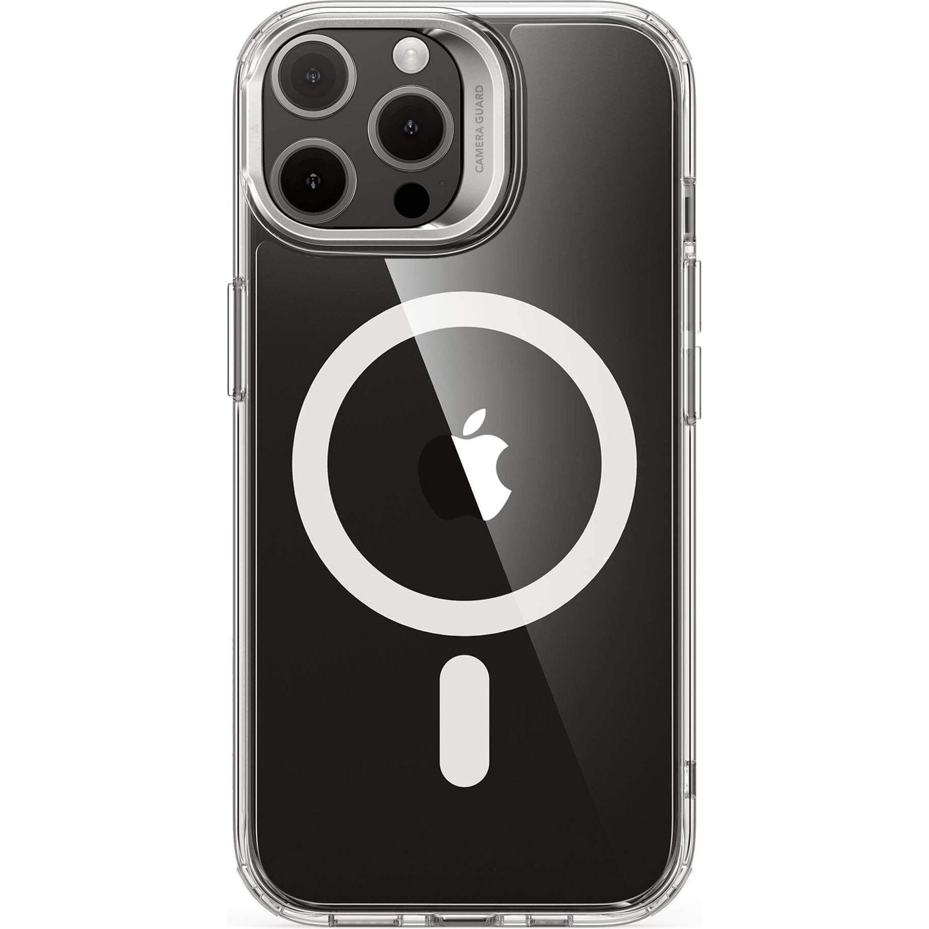 Thumbnail - ESR Classic Hybrid HaloLock Case mit Stash Stand (Apple iPhone 15 Pro Max), Smartphone Hülle, Transparent
