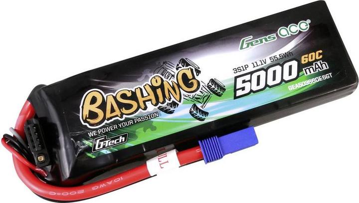 Immagine prodotto Gens Ace Batteria GensAce G-Tech LiPo 5000mAh 11.1V 60C 3S1P, spina EC2 (11.10 V, 5000 mAh)