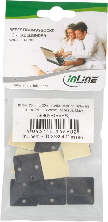 Produktbild InLine Befestigungssockel (Befestigungsschlaufen, 25 mm, 10 Stk.)